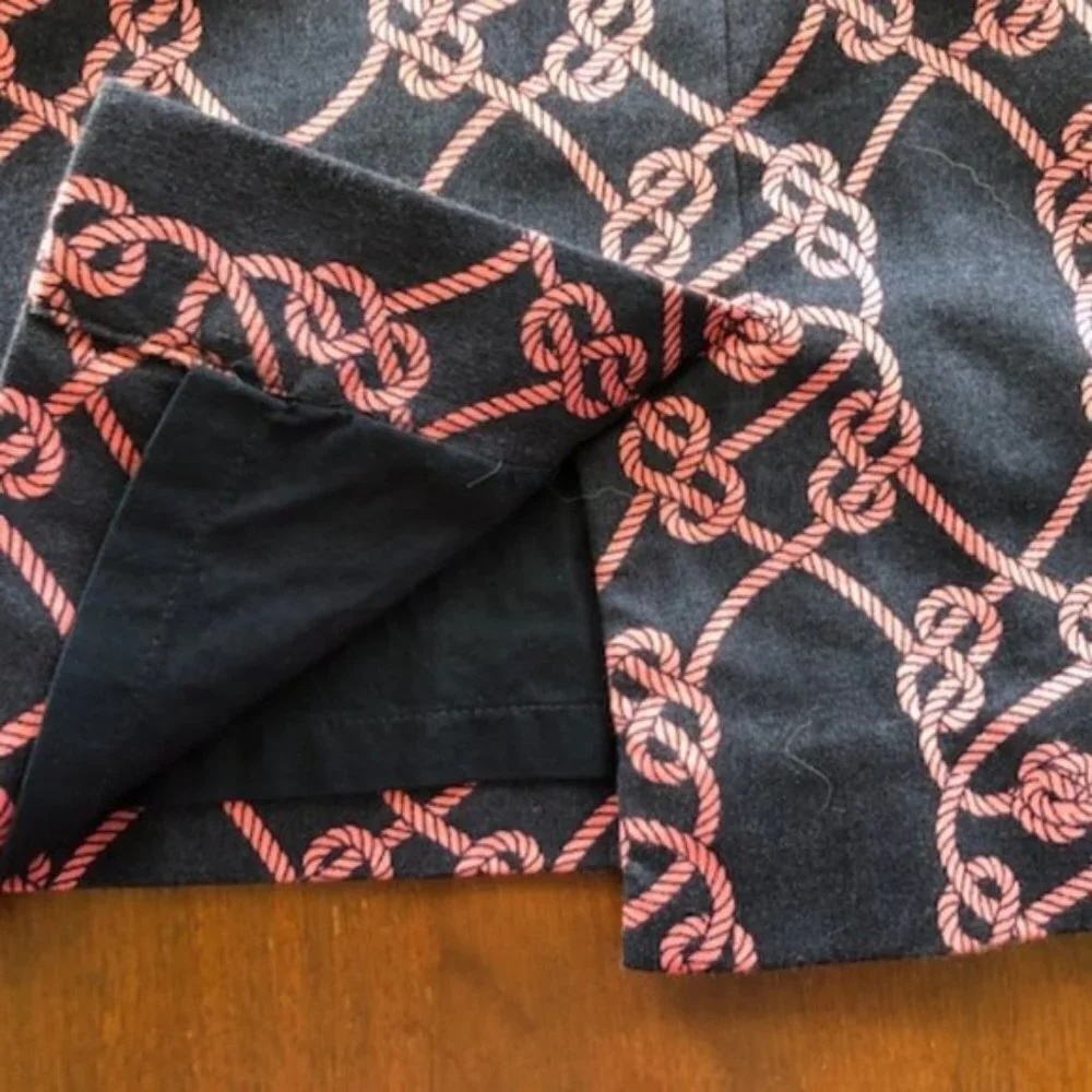 VINEYARD VINES Nautical Rope Navy Pink A Line Skirt 10